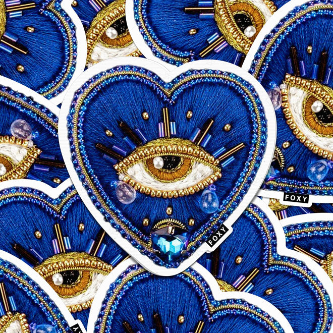 Blue Evil Eye Embroidery - Sticker