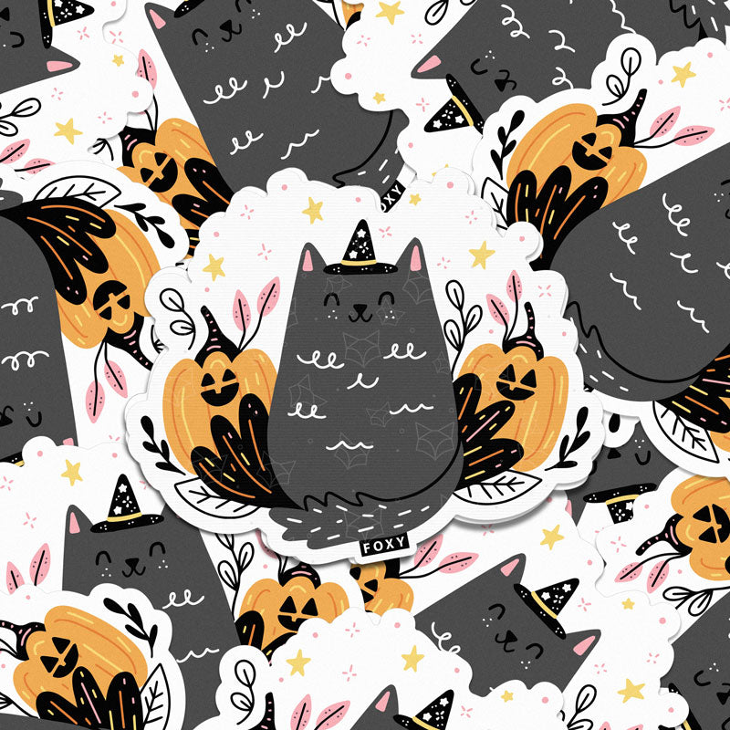 Cute Spooky Cat - Sticker