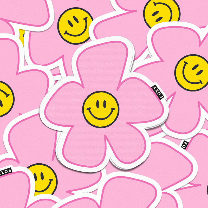 Rose Smiley Flower - Sticker