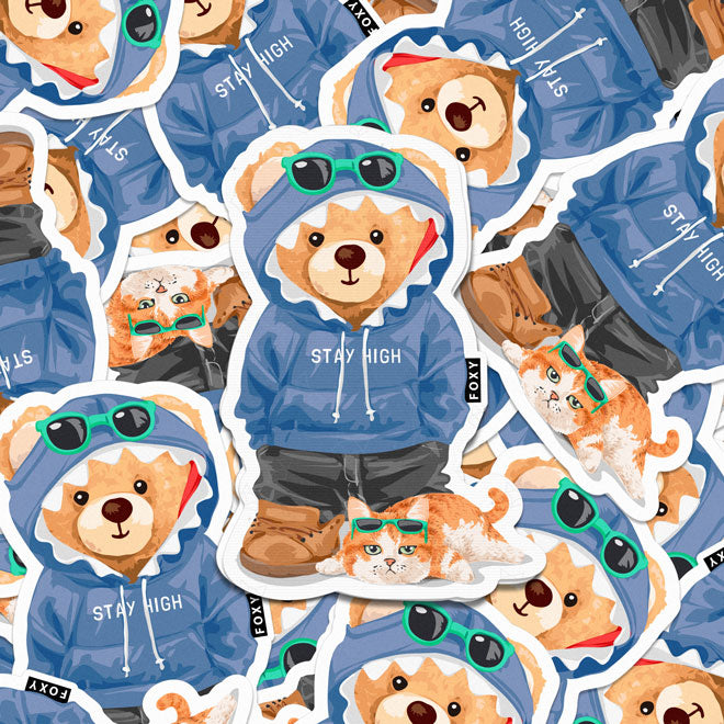 Stay High Teddy - Sticker