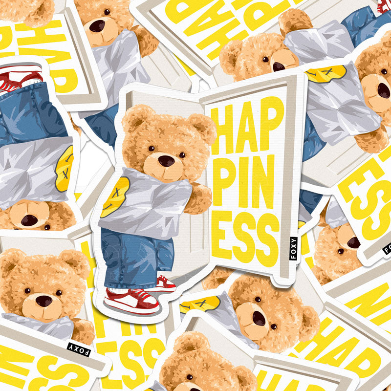 Welcome Happiness Teddy - Sticker